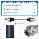 TadaMark Front Right CV Axle Shaft Assembly Fit for Honda Odyssey 3.5L 2005-2010 V6, for Ridgeline 3.5L 2006-2014 V6, Passenger Side, for 60-4225