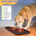 SMILOOL Silicone Pet Food Mat with Raised Edge for Food and Water Bowl, Dog Feeding Mats, Cat Food Trays for Floor Waterproof, Rubber Tray for Dogs and Cats, 22 x 14 x 0.8 Darkbrown