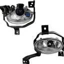 2Pcs Fog Lights Assembly Compatible With 2010-2011 Honda CRV - Front Bumper With H11 12V 55W Halogen Bulbs, Switch, Wiring - Clear Lens 1 Pair