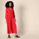 Amazon Essentials Women's Relaxed-Fit Matte Jersey Jumpsuit (Red, XS)