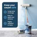 Kenley Carpet Protection Film - Self Adhesive Plastic Carpet Protector Film - Heavy Duty Shield Covering for Stairs Floor Runner Surface - Puncture & Water Resistant Sticky Protection Roll (24"x200')