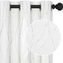 Deconovo Curtains - Silver Wave Dots Print, Thermal Insulated, Noise Reducing, Privacy Drapes for Bedroom & Living Room (38W x 90L Inch, Pure White/Silver, 2 Panels)