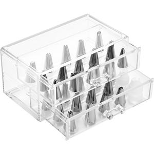 2 Layer Piping Tip Box for 72 Small Piping with 100 Flower Nails Tips Organizer Drawer Cake Baking Supplies Decoration Jewelry Sewing Hardware Storage Display Box