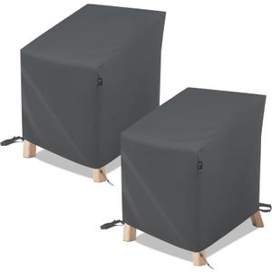 Patio Furniture Covers Waterproof 2 Pack,Patio Chair Covers for Outdoor Furniture Waterproof ,Heavy Duty Chair Covers Waterproof-Grey 30"x34"x28.87"/38.5"(H)