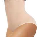 Tummy Control Shapewear Panties for Women High Waisted Body Shaper Slimming Shapewear Underwear Girdle Panty (Medium, Beige-seamless#2)