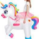 KOOY Inflatable Unicorn Costume Adult, Inflatable Costumes Women, Blow up Ride on Unicorn Costume for Women/Girls, Party Halloween Costumes