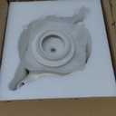 HVH 34 oz Porcelain Teapot with Stainless Steel Infuser, Ceramic Tea pot with Infuser for Loose Tea, Enough For 6 Cups, High Tea Series, Farmhouse Style (White)