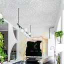 STICKGOO 3D Ceiling Tiles 24"x24", Modern Geometric Textured PVC Panels, Waterproof & Recyclable Drop or Glue-Up Decorative Ceiling Tiles for Home & Commercial Use (12 Pack, White)