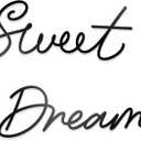 Sweet Dreams Wall Decor For Bedroom, Black Metal Above Bed Wall Decor Large Modern Living Room Farmhouse Sign Wall Decorations For Office Home Bedroom Art (Black, Farmhouse)