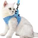 HEYWEAN Cat Harness and Leash - Ultra Light Escape Proof Kitten Collar Cat Walking Jacket with Running Cushioning Soft and Comfortable Suitable for Puppies Rabbits (Medium, Blue)
