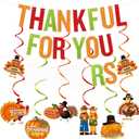 Thankful for You Banner Funny Thanksgiving Banner, Funny Friendsgiving banner Party Decorations for Thanksgiving Party Font Porch Fireplace Home Decor