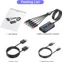 HDMI to Component Converter Cable with Scaler Function, 1080P HDMI to YPbPr Scaler Converter Supports 1080i HD Input for Old TVs
