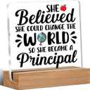 2 x Gifts for Principals Women, Thank You Appreciation Gifts for School Principal Clear Acrylic Decorative Sign Office Decor