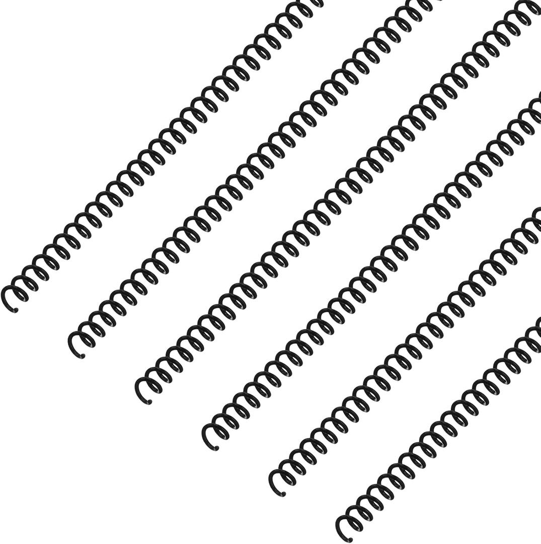 Leinuosen 120 Pack Plastic Spiral Binding Coils Kit Spirals Multi Size Coils for Binding Binder Combs Spines (1/4 Inch,Black)