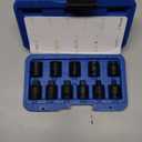 11PCS 3/8" Drive Impact Bits Sockets Set, Tapered Male Square Drive, Chamfered Female Square Drive
