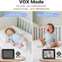 Baby Monitor with Camera and Audio, Video Baby Monitor WiFi Night Vision, 2.8" LCD Screen Baby Camera VOX Mode Alarm and 1200ft Long Range