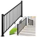 Egadis 1 Pack 36 in x 6 ft Modular Aluminum Stair Railing Kit, Black