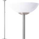 Super Bright Floor Lamp 8000LUMEN - DIMMABLE 30K Energy-Efficient Standing Lamp with Cement Base - for Living Room and Bedroom - Matte Finish, Modern and Elegant Design (Silver)