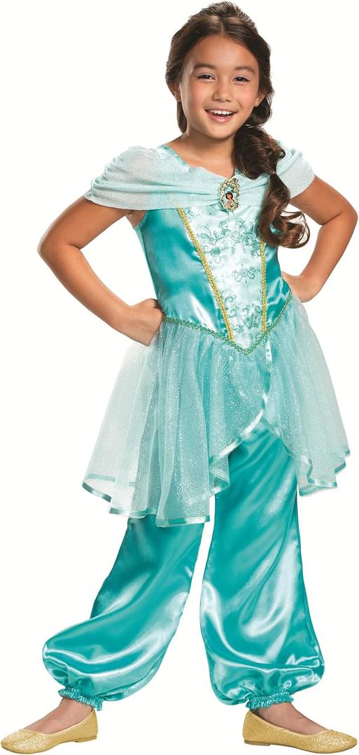 Disney Princess Jasmine Classic Girls' Costume, Teal (M (7-8))