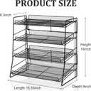 Lemecima 4-Tier Candy Display Rack, Mesh Snack Display Rack for Countertop, Kitchen and Stores