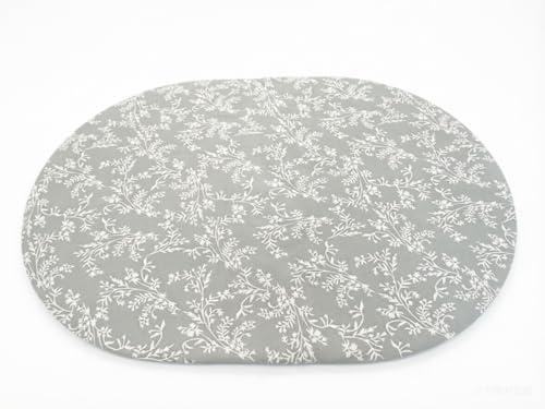 Pioggia Oval Vinyl Fitted Tablecloth with Flannel Backing Elastic Table Cloth Waterproof Oil-Proof Plastic Table Cover Best for 60" x 42"