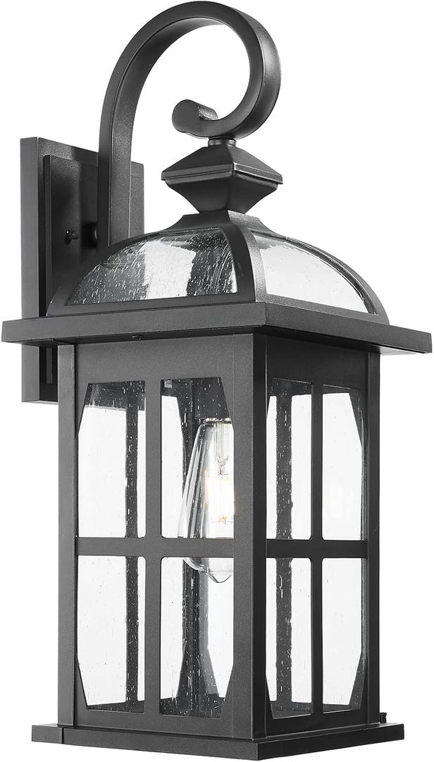 Darkaway Large Outdoor Wall Lights, 22inch Exterior Light Fixture with Seeded Glass, Aluminum Anti-Rust Outside Exterior Lights Sconces Lighting for House Porch Yard Hallway Doorway Garage