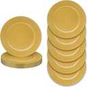 JEVERGN 24 Pack Gold Charger Plates, 13" Beaded Chargers for Dinner Plates, Gold Plate Chargers Set of 24, Round Plastic Charger for Wedding, Party Event, Dinner, Table Setting