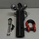 TYT Tri Ball Mount Trailer Hitch Fits 2 inch Receiver, Triple Balls (1-7/8", 2", 2-5/16") with Tow Hook & Shackle,10,000lbs GTW,1,000 lbs Tongue Weight, Includes Hitch Pin Lock