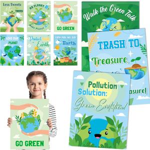 Epakh 9 Pcs Earth Day Decorations Extra Large Earth Day Posters, 21.65 x 16.54 Inches April 22 Environmental Awareness for Bulletin Board, Elementary School Educational Supplies, Library Wall Decor