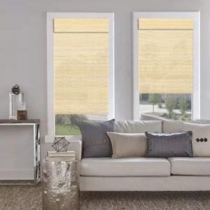 Cordless Bamboo Window Shades Blinds,Premium Custom Natural Wood Roller Shades, Light Filtering Roll Up Sun Shades Window Blinds for Patio,Doors, French Door, Porch, Color 1