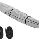 600D Fade and Tear Resistant Trailerable Kayak Cover with Waterproof Zipper, Waterproof & UV-proof Heavy Duty Canoe Cover for Indoor/Outdoor Storage (12ft, gray)