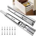 14 inch Drawer Slides 1 Pairs (2pcs) Soft Self Close Full Extension Ball Bearing Drawer Rails Side Mount Metal Dresser Runners for File Cabinet Trash Can Kitchen Wardrobe Glides 14" 100 LB Capacity