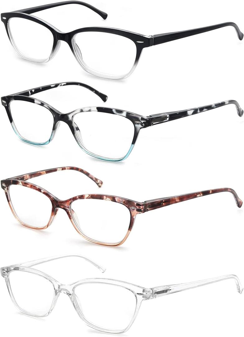 Reading Glasses Women Ladies Readers +3.50 Stylish Women's Magnifying Cheaters Glasses 4 Pack Lightweight Comfortable Fit
