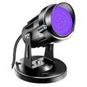 Unirence Halloween LED Blacklight Spot Lights Indoor 15W Black Spotlight Lamp 120V Accent Blacklighting Indoor Black Uplighting Decor with US Plug with Switch and Round Base 1 Pack