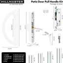 HILLMASTER Sliding Glass Door Handle with Mortise Lock and Key Cylinder,Patio Door Lock with Key Replacement Patio Door Handle Set Sliding Door Lock Fits 3-15/16" Screw Hole Spacing,Reversible Design