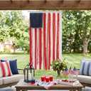4th of July Decorations, 2.3x4.3 Ft Patriotic Bunting Ribbon Banner, American Flag Wall Hanging for Front Door, Covered Porch, America's 250th