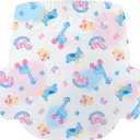 CutiePlusU Disposable Diaper Sample 2 Pieces Protective Underwear Absorbent Briefs Dry Surface White Pink (Large 37"-47")
