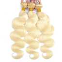 #613 Bundles Human Hair Bleach Blonde Body Wave Bundles 18 18 18 Inch Blonde 3 Bundle Unprocessed Virgin Human Hair Extensions 50 Gram Per Bundle