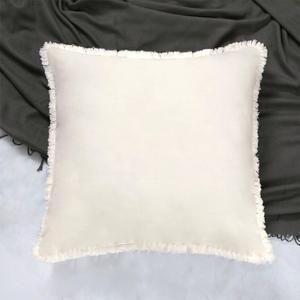 YINFUNG Ivory Euro Sham Covers Tassel Cream European Sham 26x26 Set of 2 Boho Fringed Euro Pillowcases Decorative Off White Pillow Covers Cotton Large Square