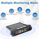 Tire Pressure Monitoring System with Solar Charge,TPMS Tire Pressure Monitor System with 4 External sensors & 5 Alarm Modes, Real Time Monitoring Pressure & Temperature,Suitable for 4 Wheeled Vehicles