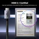 UGREEN 8K HDMI 2.1 Cable 48Gbps 6.6FT, Certified Ultra High Speed HDMI Cord