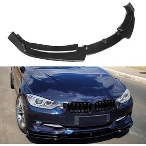 2012-2015 Compatible with BMW 3 Series F30 Sedan Base Bumper, Front Lip Splitter, 3-Piece Design, Carbon Fiber Pattern ABS WheelX