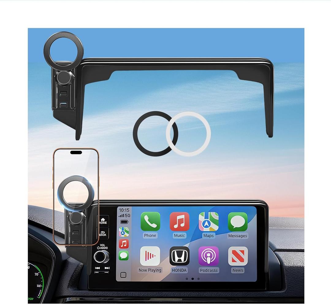 Car Phone Holder for Honda CRV & HRV 2026 2025 2024 2023 (Only for 7/9-Inch Screen) 360 Rotation Magnetic Cell Phone Mount, Compatible with Magsafe, Does Not Affect Air Vent