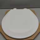 Bemis 500EC Durable Wood Toilet Seat with Easy Clean Hinges, Made in USA, Round, White