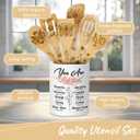 Mothers Day Gifts for Mom, Christian Cooking Utensils Set for Women, Utensil Holder & 6 Wooden Spoons Cooking Gifts For Mom, Ceramic Holder, Kitchen Gifts For Women Christmas (01. You are awesome)