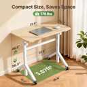 Marsail Mobile Stand Up Desk with Wheels, Adjustable Height Desk from 28.3″ to 46.5″, Rolling Standing Desk with Lockable Wheels, Portable Small Desk for Walking Pad and Treadmill, Nature, 31.5" x 15.7"