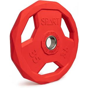 SPART Color Coded Weight Plate 2-Inch Rubber Coated Olympic Grip Plate for Barbell, Solid Cast Iron Weight Plates for Strength Training, Weightlifting, Crossfit, Home Gym, 35LB, Pink, 1 Piece