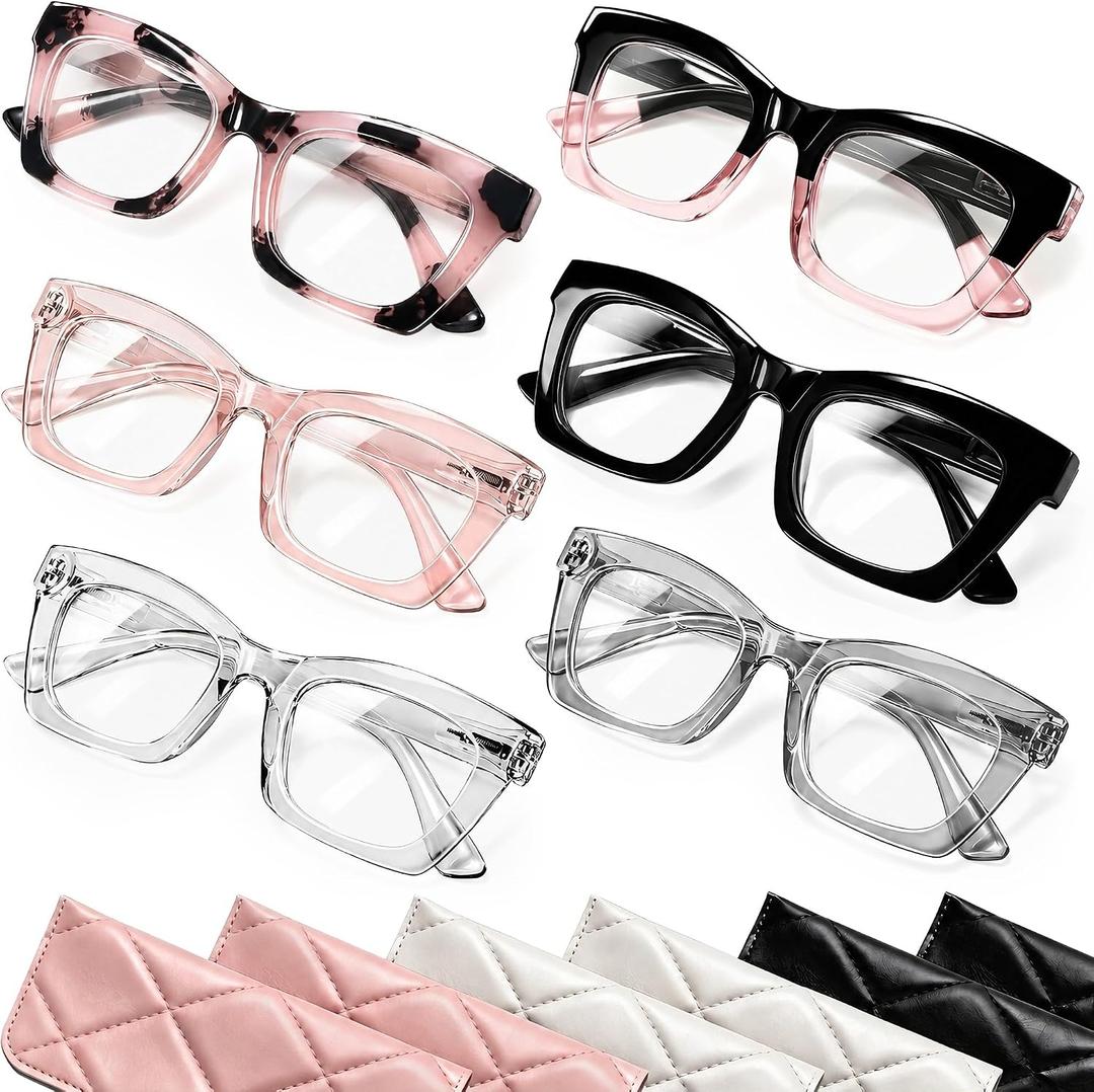 CCVOO 3.0 Style Reading Glasses for Women, Stylish Eyeglasses, Blue Light Readers for Women, Cheaters, (A1 Mix)