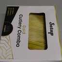 SETUP [160 Count] Disposable Silverware, Gold Combo Cutlery - 80 Forks, 40 Spoons, 40 Knives - Heavy Duty, and Durable Gold Plastic Silverware Set Great for Parties, Events and Everyday use