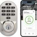Kwikset Halo Wi-Fi Smart Lock, Keyless Entry Door Deadbolt, Geofence Auto-Unlock, Grade AAA Certified, No Hub Easy Install, Backlit Keypad